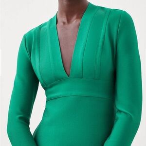Karen Millen Green Long Sleeve Dress